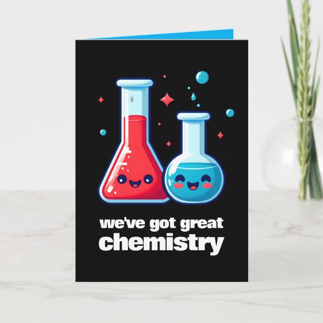 Cute Flask & Tube We've Got Great Chemistry Card (Front)