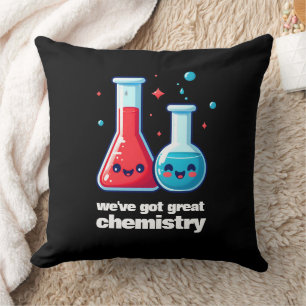 Cute Flask & Tube We've Got Great Chemistry Cushion