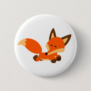 Cute Fleet Cartoon Fox Button Badge