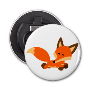 Cute Fleet Cartoon Fox Button Bottle Opener