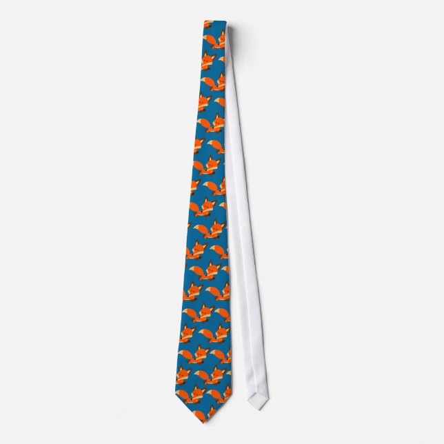 Cute Fleet Cartoon Fox Tie (Front)