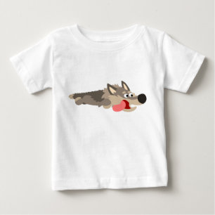 Cute Fleet Cartoon Wolf Baby T-Shirt