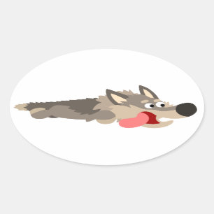 Cute Fleet Cartoon Wolf Sticker