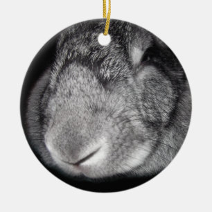 Cute Flemish Giant Nose Close-Up Ceramic Tree Decoration