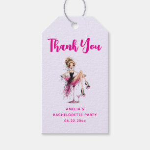 Cute Flirty Girl in a Martini Glass Bachelorette Gift Tags