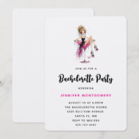 Cute Flirty Girl in a Martini Glass Bachelorette