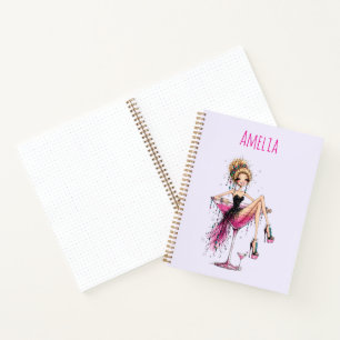 Cute Flirty Lady in a Martini Glass Notebook