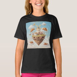 Cute Floating Bakery Island with Bunnies & Bears T-Shirt