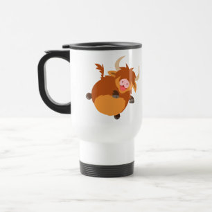 Cute Floating Cartoon Highland Cow Commuter Mug