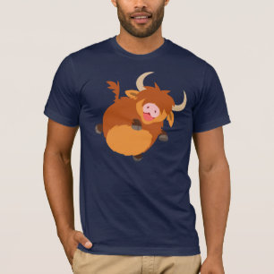 Cute Floating Cartoon Highland Cow T-Shirt