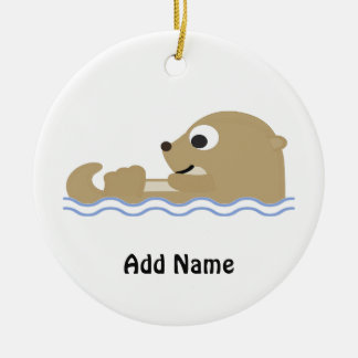 Cute Floating Otter Ceramic Tree Decoration