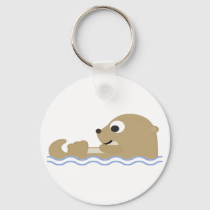 Cute Floating Otter Key Ring