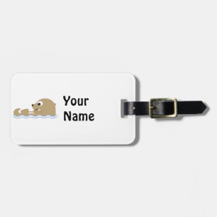 Cute Floating Otter Luggage Tag