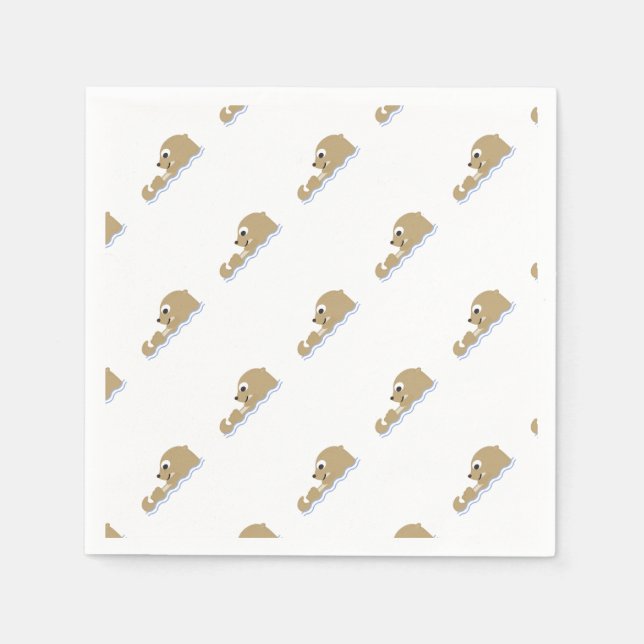 Cute Floating Otter Napkin (Front)