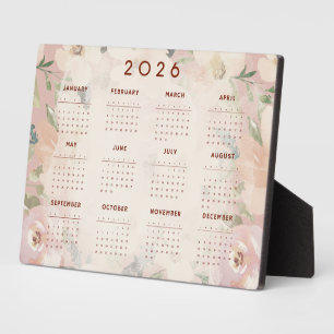 Cute Floral 2026 Calendar Plaque