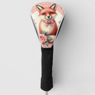 Cute Floral Baby Fox Golf Head Cover