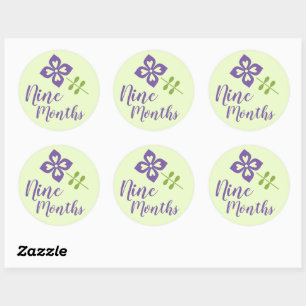 Cute Floral Baby Milestone Classic Round Sticker