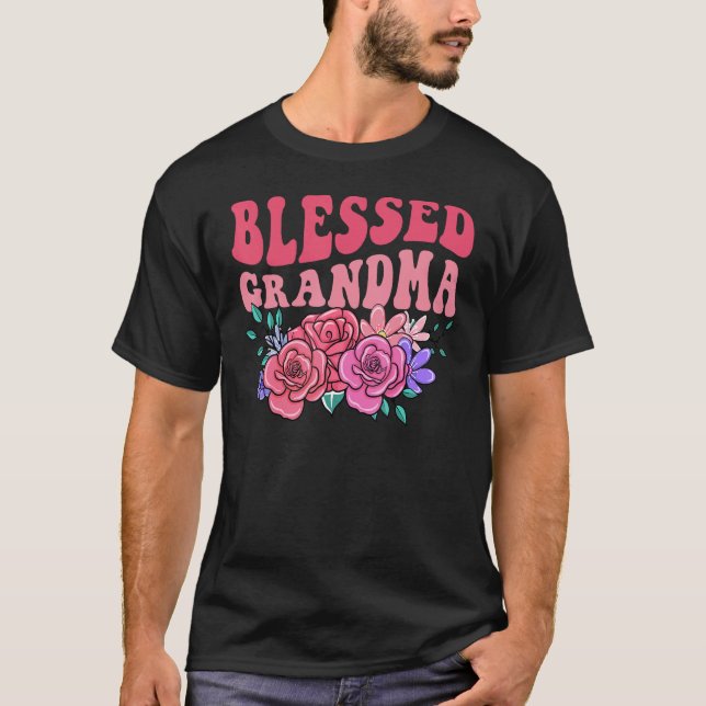 Cute Floral Blessed Grandma Mothers Day Mom T-Shirt (Front)