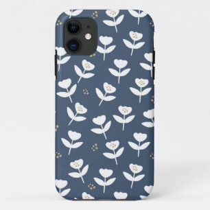 Cute Floral Blue & White Pretty Girly iPhone 11 Case