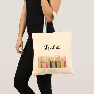 Cute Floral Bookish  Tote Bag