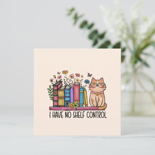 Cute Floral Books and Cat (Standing Front)