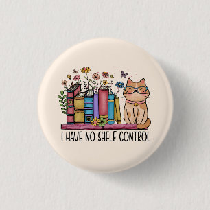 Cute Floral Books and Cat 3 Cm Round Badge