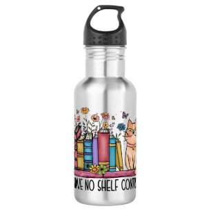Cute Floral Books and Cat 532 Ml Water Bottle