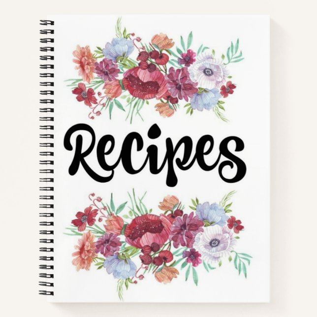 Cute Floral bordered recipe Notebook (Front)