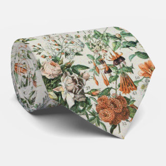 Cute Floral Botanical Drawing by Adolphe Millot Tie