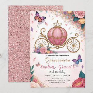 Cute Floral Butterfly Party Invitation