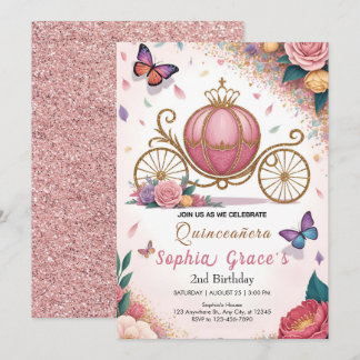Cute Floral Butterfly Party Invitation