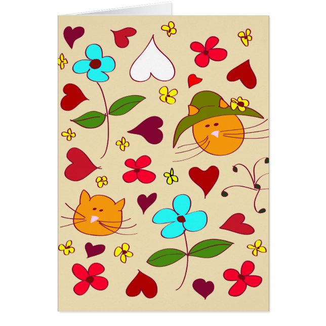 Cute Floral Cat Flower Hat 2 (Front)