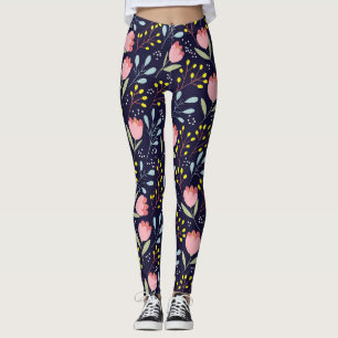 Cute Floral: Colourful Flowers Pattern. Leggings