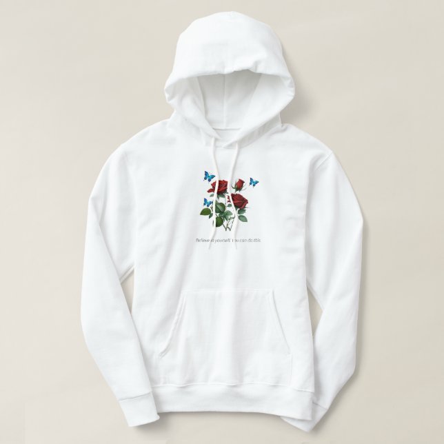 “Cute Floral Cozy Hoodie” Hoodie (Design Front)