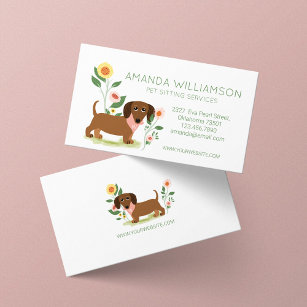 Watercolor Dog Breeds Pet Care & Grooming Loyalty Business Card