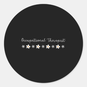 Cute Floral Daisy Occupational Therapy Therast Ot  Classic Round Sticker