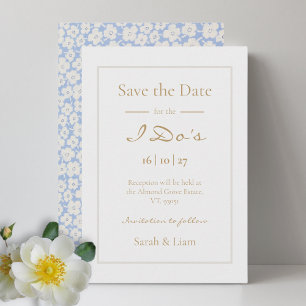 Cute Floral Daisy Pattern Wedding Save The Date