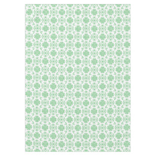 Cute Floral Damask Stylie Pattern Green and White Tablecloth