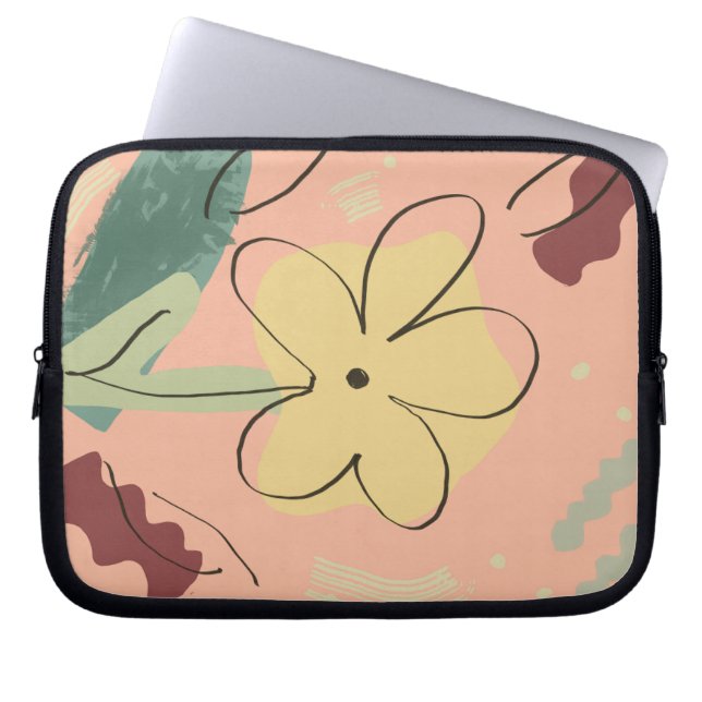 Cute Floral Design Laptop Case (Front)