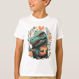 Cute floral dinosaur trex T-Shirt