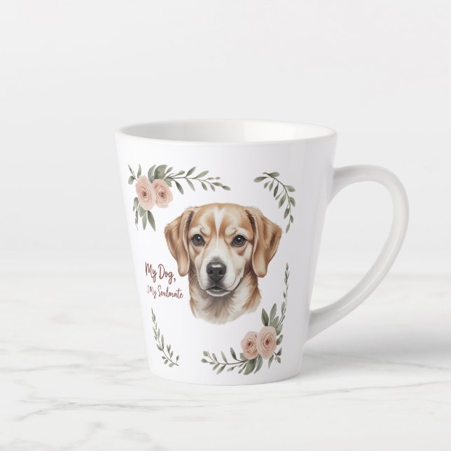 Cute Floral Dog Lover Gift Cup (Right)