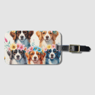 Cute Floral Dog Luggage Tag