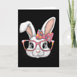Cute Floral Easter Bunny Funny Easter Rabbit With  Card