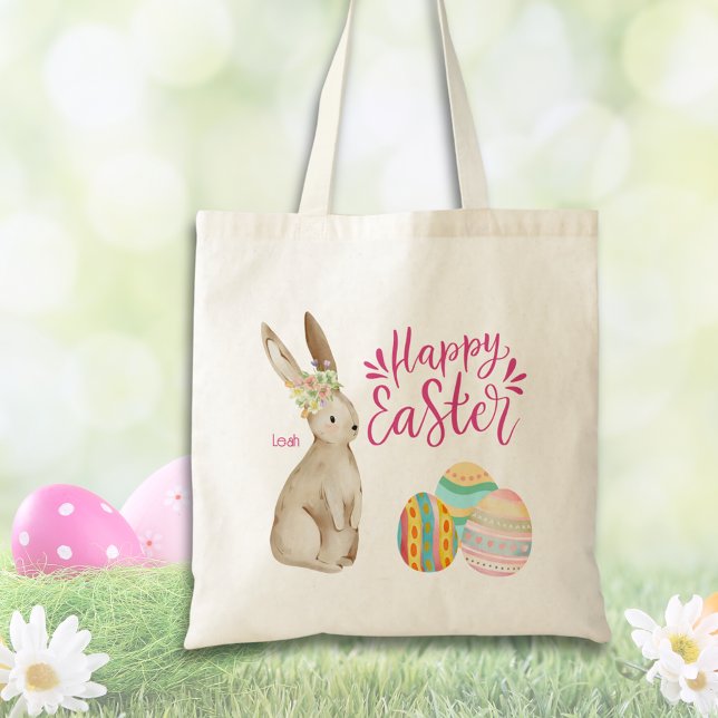 Cute Floral Easter Bunny With Eggs Easter Tote Bag (Cute Floral Easter Bunny With Eggs Easter Tote Bag
)
