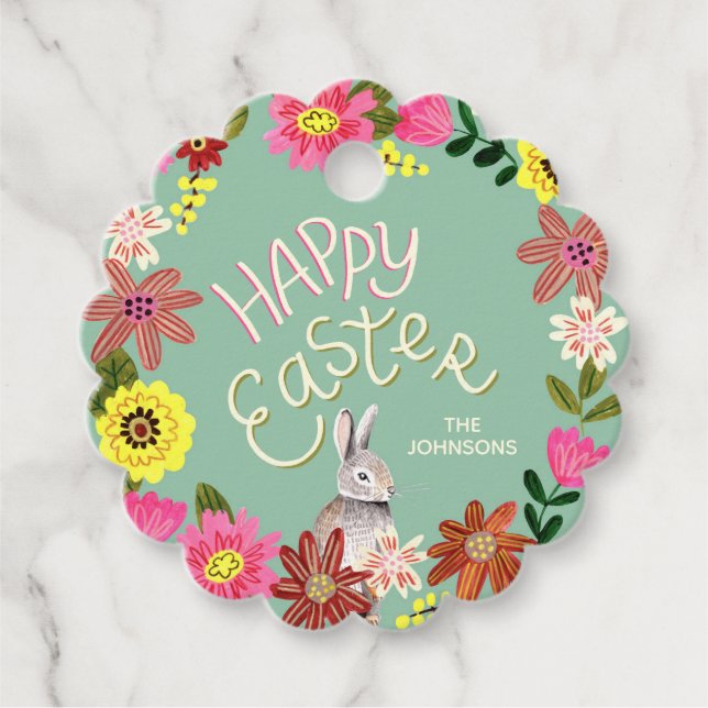 Cute floral Easter  Favour Tags (Front)