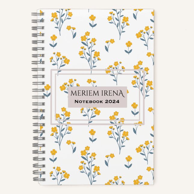 cute floral elegant chic cool Spiral Notebook (Front)