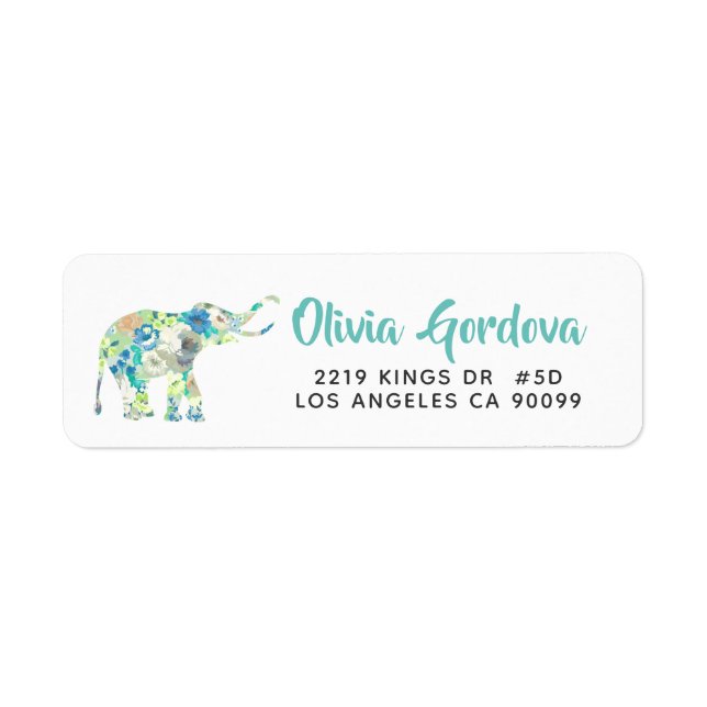 Cute Floral Elephant Modern Typography Template (Front)