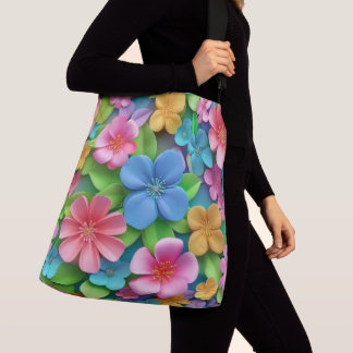 Cute Floral Fantasy & Rainbow Whimsy  Dual-Design  Crossbody Bag