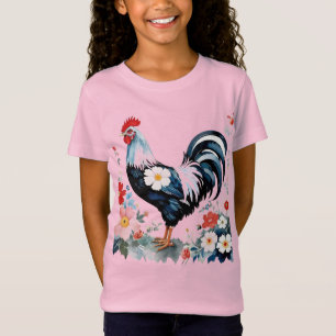 Cute Floral Farm Chicken T-Shirt