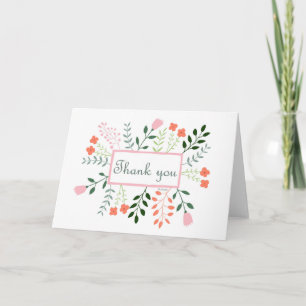 Cute Floral Flowers Garden Sweet Warm Thank you Card